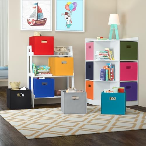 RiverRidge Folding Storage Bins - 4-pack of 10in Tall Dark Purple Cubes - Image 3