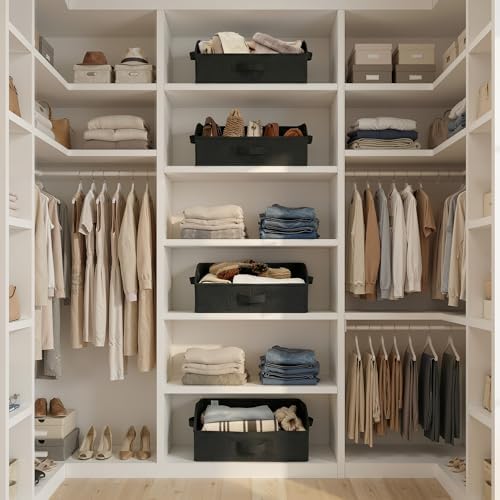 GRANNY SAYS Trapezoid Closet Storage Bins, Medium, Black, 3-Pack - Image 3