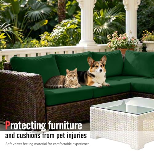 8Pcs Outdoor Cushion Covers, Stretch Patio Furniture Couch Chair Slipcovers - Image 6