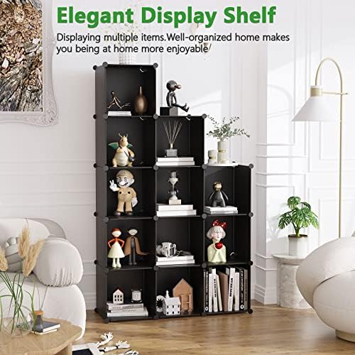 C&AHOME Cube Storage Organizer, 12-Cube Shelf Units, Closet Cabinet Black - Image 2