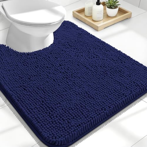 OLANLY Toilet Rugs U-Shaped 24x20, Soft Absorbent Chenille Contour Rugs by OLANLY