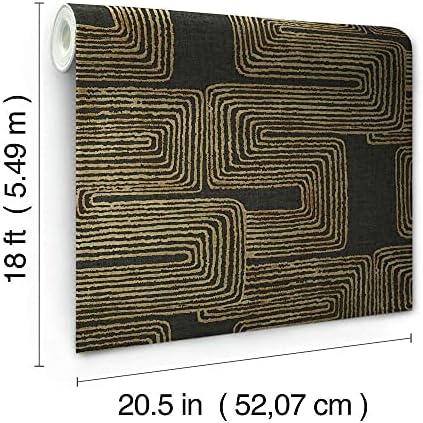 RoomMates RMK12213PL Nikki Chu Black and Metallic Gold Zulu Signature Peel and Stick Wallpaper - Image 4