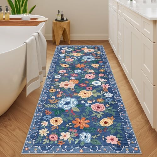 DUKINO 2x6 Runner Rug for Hallway, Washable Kitchen Rugs Non Slip, Blue - Image 5