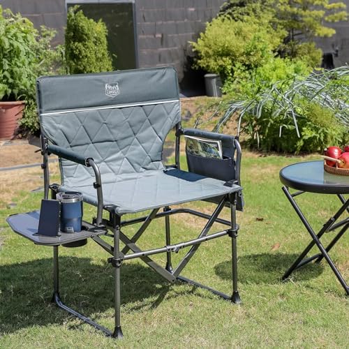 TIMBER RIDGE 400lbs Heavy Duty Camping Chair Portable Directors Chair - Image 2