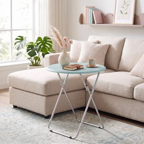 TV Tray Table, Folding TV trays Portable Table on Couch, Round&Green - Image 7