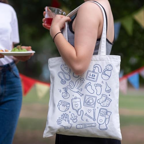 Nurse Canvas Tote Bag, Nurse Appreciation Gifts, Nursing School Gift Reusable Shopping Grocery Bags - Image 2