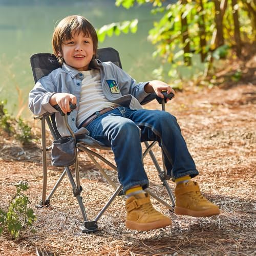 Busy Bee Oversized Kids Camping Chair with Cup Holder, High Back Toddler Chair Kids Folding Chair, Perfect for Beach & Outdoor, Supports 150 Lbs. - Image 2
