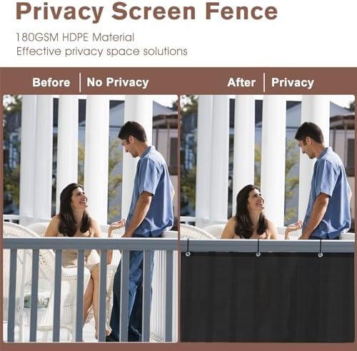 SUNNY GUARD 3' x 33' Balcony Privacy Screen, HDPE Patio Railing Cover Fence - Image 3