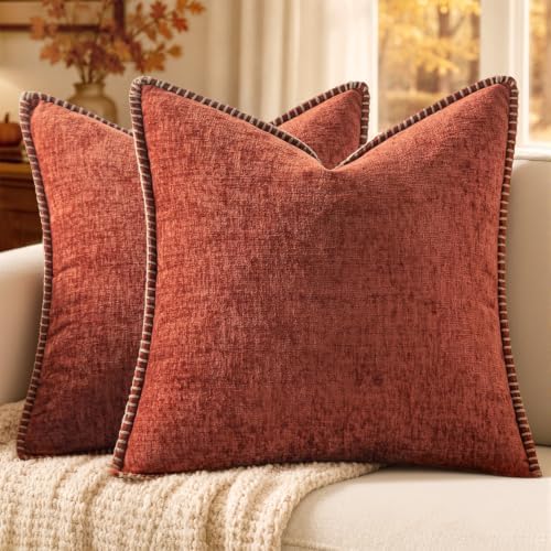 MIULEE Fall Decorative Couch Throw Pillow Covers 16x16 Inch Burnt Orange by MIULEE