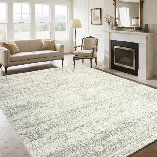 Washable Rugs 9x12 Area Rug for Living Room,Bedroom,Dining Room-Beige Green by Srugn