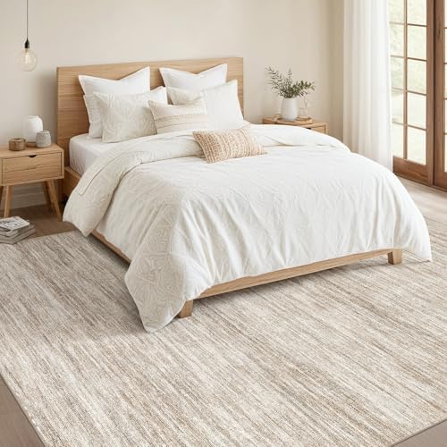 Nakagishi 8X10 Area Rugs Living Room: Washable Large Vintage Rug Neutral Non-Slip Soft Stain Resistant Indoor Carpet for Bedroom Nursery Dining Room Office Playroom - Brown-01 - Image 5