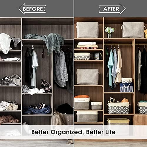 TheWarmHome Storage Bins - 3PCS Fabric Storage Baskets for Organizing Shelves | Large Basket Closet Organizer for Home Shelf Dog Laundry Organization | Collapsible Storage Cubes W/Handles - Image 6