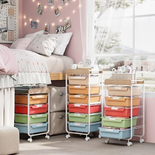 SYKIARIOL Rolling Cart with 6 Drawers,Craft Organizer and Storage,Rainbow - Image 7
