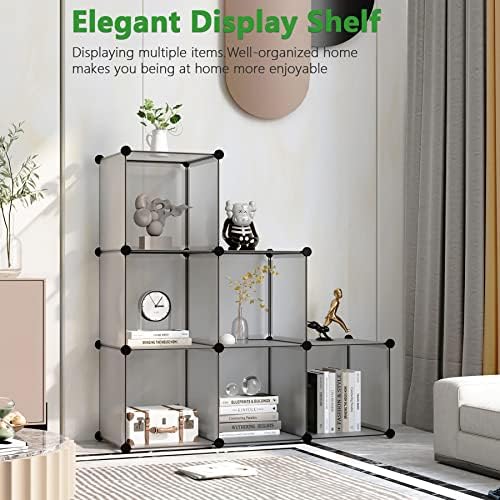 C&AHOME 6-Cube Storage Organizer Cube Shelf Closet Storage Bookcase, Grey - Image 2