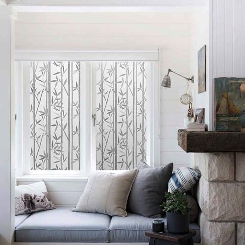 LEMON CLOUD Bamboo Frosted Glass Window Privacy Film, 29.5″ x 78.7″ - Image 5