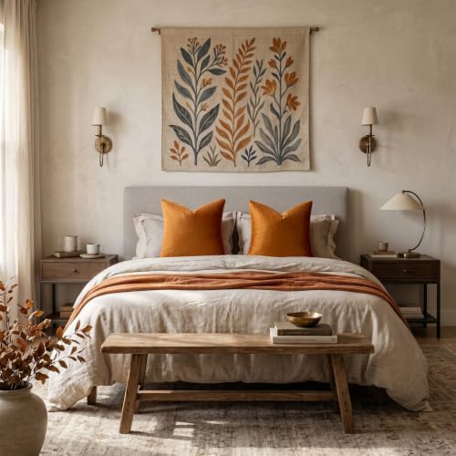 GIGIZAZA Orange Velvet Pillow Covers 22x22 Decorative Pillows Pack of 2 - Image 7