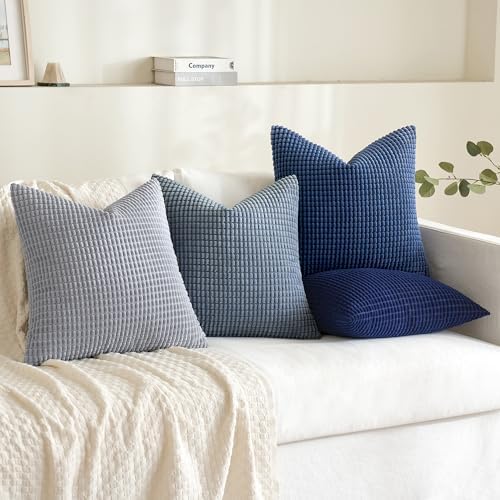 MIULEE Decorative Throw Pillow Covers 18x18 Inch Set of 4 Coastal Blue - Image 2