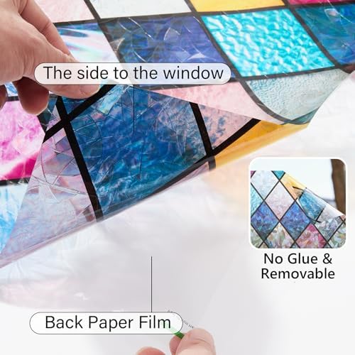 Window Privacy Film Stained Glass 45.2" x 78.7" Rainbow - Image 5