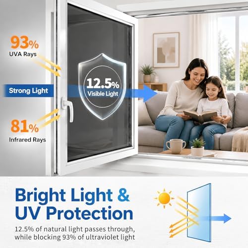 WPCTEV One Way Window Privacy Film, Mirror Tint, Black, 17.5In x 6.5Ft - Image 3