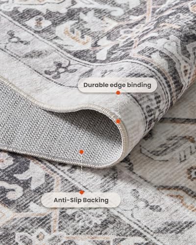 AMADA HOMEFURNISHING 6x9 Area Rugs, Blue Low-Profile Washable Rug with Non-Slip Backing & Durable Edge Binding, Vintage Rugs for Living Room, Bedroom, Dinning Room - Image 6
