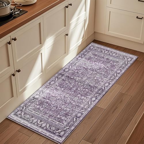 OPPODREAM Vintage Purple Area Rugs 2x6, Washable Rug for Living Room by OPPODREAM