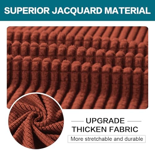 Turquoize 3 Piece Sofa Covers for 2 Cushion Couch Sofa Slipcover Soft Couch Cover for Dogs-Washable Sofa Furniture Covers with 2 Individual Cushion Covers, Feature Fabric (2 Cushion Sofa, Rust) - Image 3