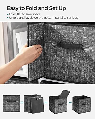 SONGMICS Storage Cubes, Set of 6, 11.8-Inch Foldable Closet Organizers - Image 6