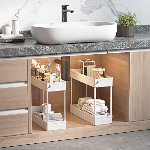 SOLEJAZZ Slim Rolling Storage Cart Skinny Bathroom Organizer, 4 Tier, White - Image 4