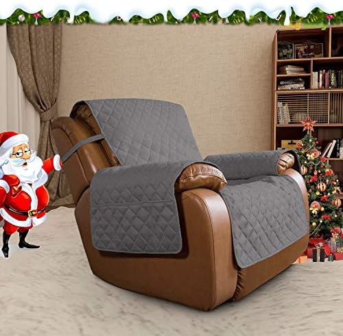 Easy-Going Oversized Recliner Cover Reversible Couch Cover Sofa Cover for Living Room Water Resistant Furniture Protector with Elastic Straps for Pets Dog (Oversized Recliner, Gray/Light Gray) - Image 2