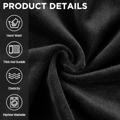 Peryiter 3 Pcs Couch and Loveseat Sofa Covers,Black,Velvet - Image 3