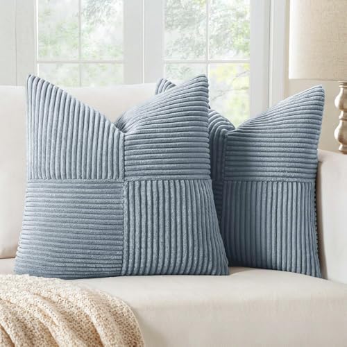 MIULEE Dusty Blue Decorative Throw Pillow Covers for Couch 18x18 Inch by MIULEE