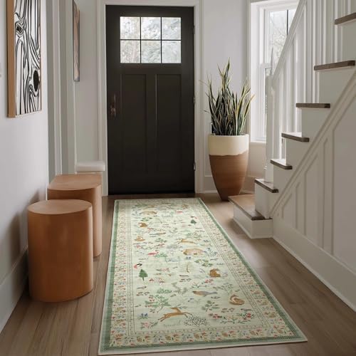 Machine Washable Kitchen Runner Rug: 2'x6' Hallway Rug Non Slip Low Pile Stain Resistant Soft Carpet Runners for Entryway Hallways Kitchen Laundry Room Beside Bedroom Farmhouse - Image 2