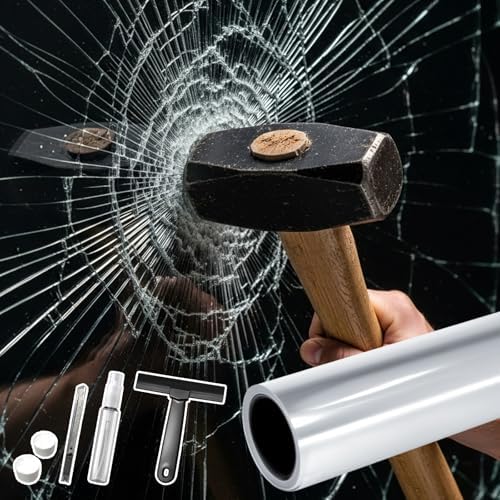 DUOFIRE Security Safety Shatterproof Window Film 8 Mil Clear 35.4x78.7in by DUOFIRE
