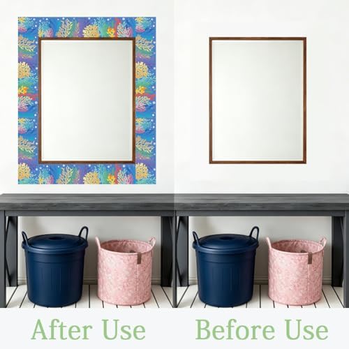 Coral Bulletin Board Borders 196.9 x 3.9 Inch, Under The Sea Borders Peel and Stick Ocean Theme PVC Decorative Die Cut Trim Sticker Roll for Summer Home Office Mirror Window Door Decoration - Image 5