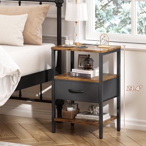 SUPERJARE Nightstand Set of 2 with Charging Station, USB-C Port, End Tables - Image 4