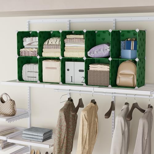 UNKU 6 Cube Storage Organizer, Closet Organizer Storage Shelves,Green - Image 6