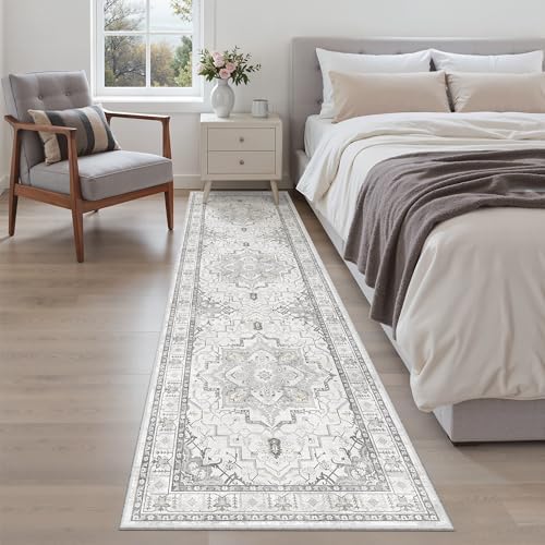 Madane Hallway Runner Rug 2x8 Washable Kitchen Rugs Non-Slip, Grey - Image 3