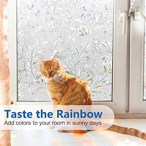 Window Privacy Film, Frosted Removable Glass Covering for Bathroom, Opaque Static Cling Heat Control Door Sticker for Home Office Living Room, Non-Adhesive Matte White (17.5" x 118") - Image 5