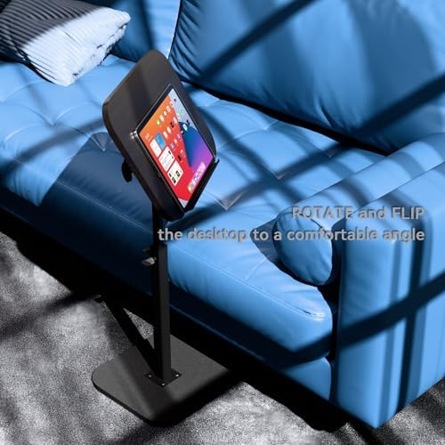 Foldable End Table,17"-31" Adjustable Height,Swivel and Turnable Desktop,TV Tray,Side Table for Small Spaces (Black, 15.7" x 11.8") - Image 4