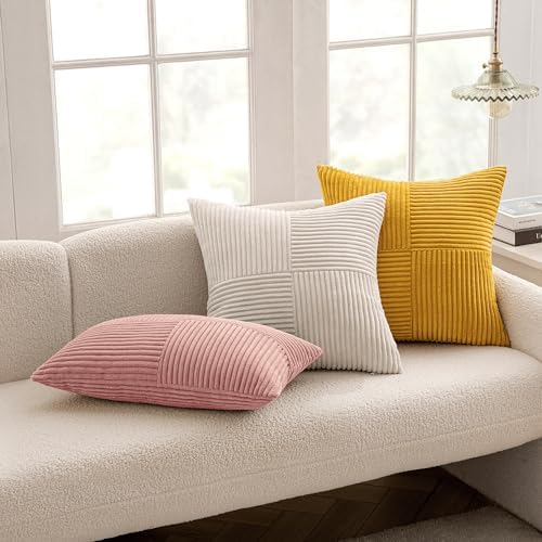 MIULEE Blush Pink Decorative Throw Pillow Covers for Couch 18x18 Inch - Image 5