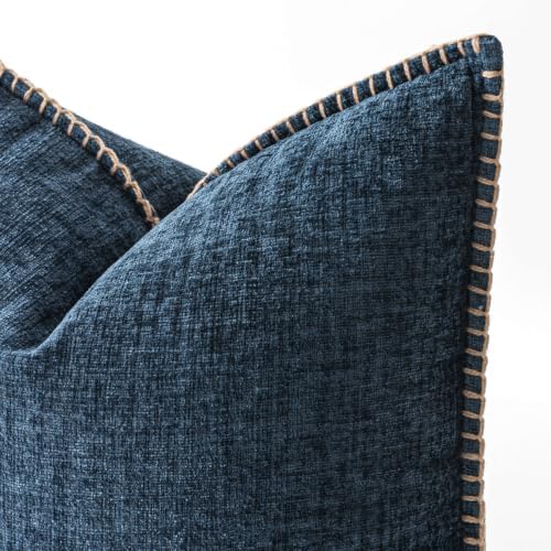 MIULEE Decorative Lumbar Throw Pillow Covers 12x20 Inch Dark Blue 2 Pack - Image 2