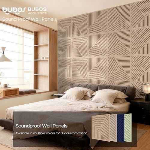 BUBOS 6 PCS Art Sound Absorbing Panels 23.6x23.6" Decor Acoustic Wall Panel | 0.7" Thick Composite Acoustic Panels, Nail-Down Secure Large 3D Sound Wall Panel for Studio Living Room & Office - Image 7