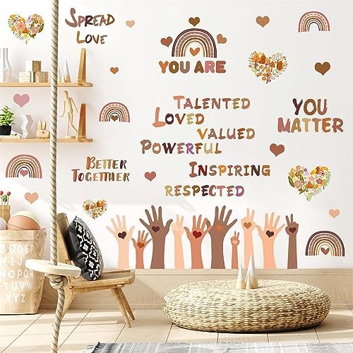 Inspirational Quotes Wall Stickers Kids Handprints Art Decal Peel and Stick | Classroom wall art mural, removable vinyl, peel and stick, self adhesive, for kids room playroom nursery daycare decorations - Image 3