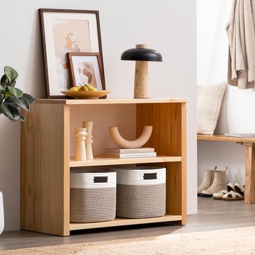 Dreamcountry 13x13 Cube Storage Bins, Storage Cubes with Handles, 4 Pack Cotton Rope Basket for Shelves, Cube Storage Organizer forToys, Book, Clothes, Home, Office, Nursery, White/Brown - Image 4