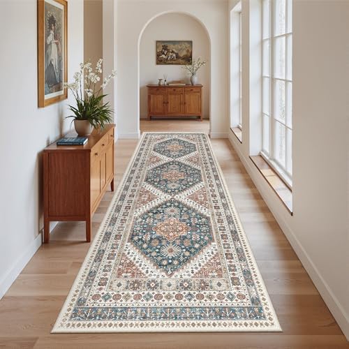 Madane Kitchen Runner 2'6''x8' Soft Rug Runners for Hallways, Navy Blue - Image 2