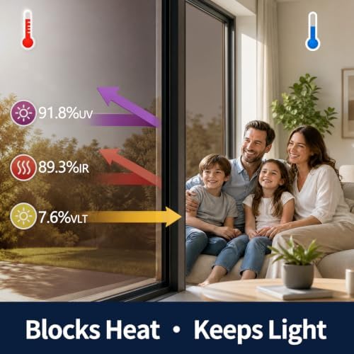 FILMGOO One Way Privacy Window Film Heat Control Mirror Tint 35.4Inx6.5Ft - Image 3
