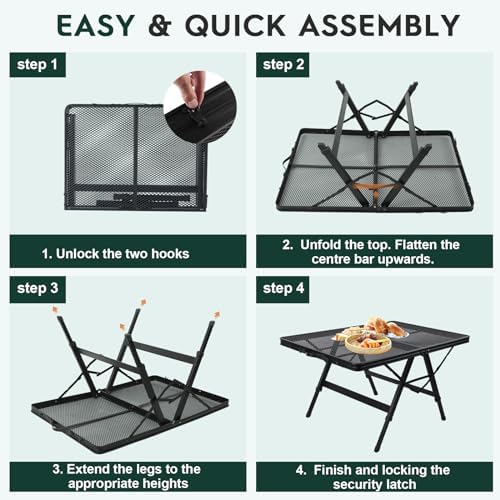 WildFinder Folding Grill Table, 3x2 FT Adjustable Height Camping Table - Image 7