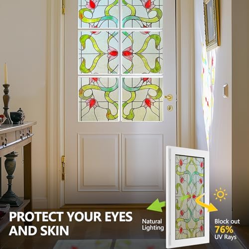 ADD.HERES Window Privacy Film, 3D Stained Glass Window Film, 23.6x35.4in - Image 3