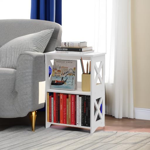 3-Tiers Side Table, Narrow End Table, Minimalist Bedside Tables Nightstand. - Image 6