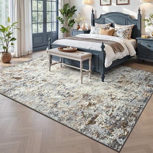 Toneed Washable 8x10 Area Rug with Non-Slip Backing for Living Room - Image 2